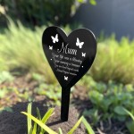 Mum Memorial Graveside Remembrance Plaque Acrylic Heart Stake