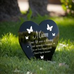 Mum Memorial Graveside Remembrance Plaque Acrylic Heart Stake