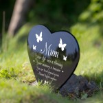 Mum Memorial Graveside Remembrance Plaque Acrylic Heart Stake