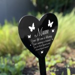 Mum Memorial Graveside Remembrance Plaque Acrylic Heart Stake