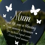 Mum Memorial Graveside Remembrance Plaque Acrylic Heart Stake