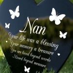 Nan Memorial Graveside Remembrance Plaque Acrylic Heart Stake