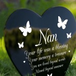 Nan Memorial Graveside Remembrance Plaque Acrylic Heart Stake