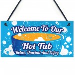 Hot Tub Signs and Plaques Garden Pool Hanging Wall Shed Plaque