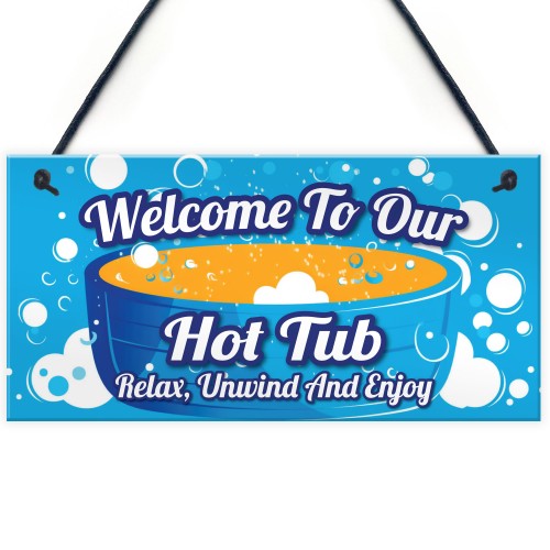 Hot Tub Signs and Plaques Garden Pool Hanging Wall Shed Plaque