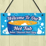 Hot Tub Signs and Plaques Garden Pool Hanging Wall Shed Plaque