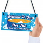 Hot Tub Signs and Plaques Garden Pool Hanging Wall Shed Plaque