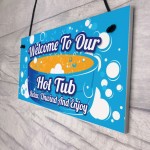 Hot Tub Signs and Plaques Garden Pool Hanging Wall Shed Plaque