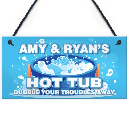 Personalised Hot Tub Signs and Plaques Garden Pool Hanging Sign