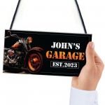 Personalised Motorbike Garage Sign Motorbike Man Cave Signs Gift