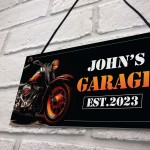 Personalised Motorbike Garage Sign Motorbike Man Cave Signs Gift