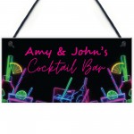 Personalised Stylish Cocktail Bar Sign Wall Hanging Bar Sign