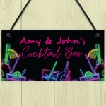 Personalised Stylish Cocktail Bar Sign Wall Hanging Bar Sign