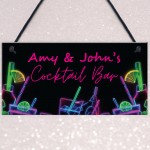 Personalised Stylish Cocktail Bar Sign Wall Hanging Bar Sign