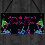 Personalised Stylish Cocktail Bar Sign Wall Hanging Bar Sign