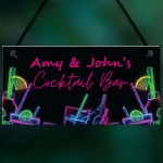 Personalised Stylish Cocktail Bar Sign Wall Hanging Bar Sign