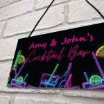 Personalised Stylish Cocktail Bar Sign Wall Hanging Bar Sign