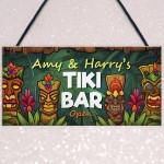 Personalised Tiki Bar OPEN Hanging Garden Bar Pub Plaque