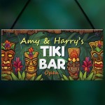 Personalised Tiki Bar OPEN Hanging Garden Bar Pub Plaque