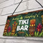 Personalised Tiki Bar OPEN Hanging Garden Bar Pub Plaque