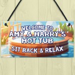 Personalised Hot Tub Signs And Plaques For Garden Summerhouse