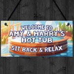 Personalised Hot Tub Signs And Plaques For Garden Summerhouse