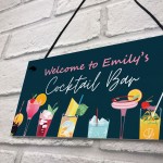 Personalised Cocktail Bar Sign For Home Bar Novelty Cocktail