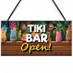 Tiki Bar OPEN Hanging Garden Bar Pub Plaque Beer Cocktails