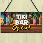 Tiki Bar OPEN Hanging Garden Bar Pub Plaque Beer Cocktails