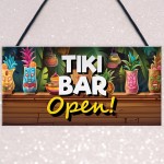 Tiki Bar OPEN Hanging Garden Bar Pub Plaque Beer Cocktails