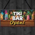 Tiki Bar OPEN Hanging Garden Bar Pub Plaque Beer Cocktails