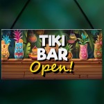 Tiki Bar OPEN Hanging Garden Bar Pub Plaque Beer Cocktails