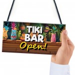 Tiki Bar OPEN Hanging Garden Bar Pub Plaque Beer Cocktails