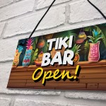 Tiki Bar OPEN Hanging Garden Bar Pub Plaque Beer Cocktails