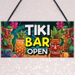 Tiki Bar Open Hanging Bar Pub Garden Plaque Beer Cocktails Beach