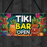 Tiki Bar Open Hanging Bar Pub Garden Plaque Beer Cocktails Beach