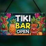 Tiki Bar Open Hanging Bar Pub Garden Plaque Beer Cocktails Beach