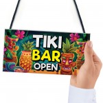 Tiki Bar Open Hanging Bar Pub Garden Plaque Beer Cocktails Beach