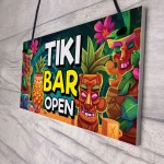 Tiki Bar Open Hanging Bar Pub Garden Plaque Beer Cocktails Beach