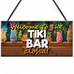 Tiki Bar Sign Hanging Bar Pub Plaque WELCOME Sign Aloha Gift