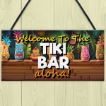 Tiki Bar Sign Hanging Bar Pub Plaque WELCOME Sign Aloha Gift