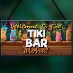 Tiki Bar Sign Hanging Bar Pub Plaque WELCOME Sign Aloha Gift