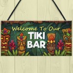 Tiki Bar Hanging Bar Pub Plaque Welcome Sign Beer Cocktails