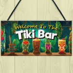 Tiki Bar Welcome Hanging Bar Pub Plaque Beer Cocktails Beach