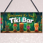 Tiki Bar Welcome Hanging Bar Pub Plaque Beer Cocktails Beach