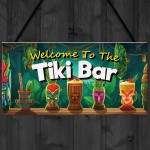 Tiki Bar Welcome Hanging Bar Pub Plaque Beer Cocktails Beach