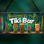 Tiki Bar Welcome Hanging Bar Pub Plaque Beer Cocktails Beach