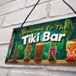 Tiki Bar Welcome Hanging Bar Pub Plaque Beer Cocktails Beach