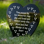 Graveside Memorial Marker Plaque For Mum And Dad Acrylic Heart