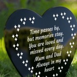 Graveside Memorial Marker Plaque For Mum And Dad Acrylic Heart